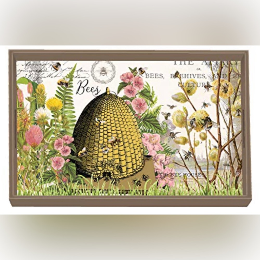 Michel Design Works Decoupage Wooden Vanity Tray Honey & Clover~Bee Hive WVTD341